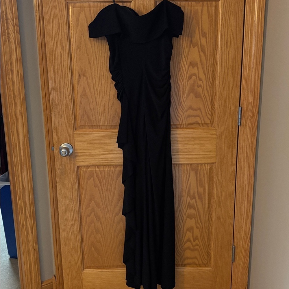 Xscape Classic off the shoulder Black Evening Dress